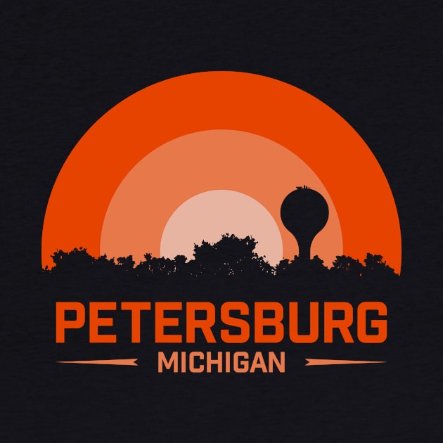 Petersburg, Michigan - Vintage Sunset by SchaubDesign